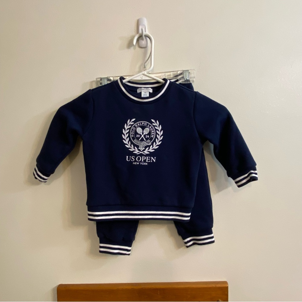 Polo‎ Ralph Lauren US Open Crest Fleece Sweatshirt and Pants Set Sz 18M 2024